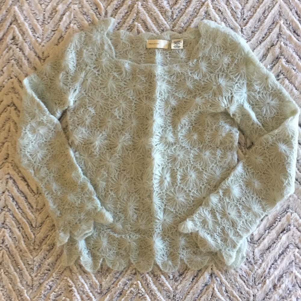 Anthropologie Scalloped Sweater / Mint Green